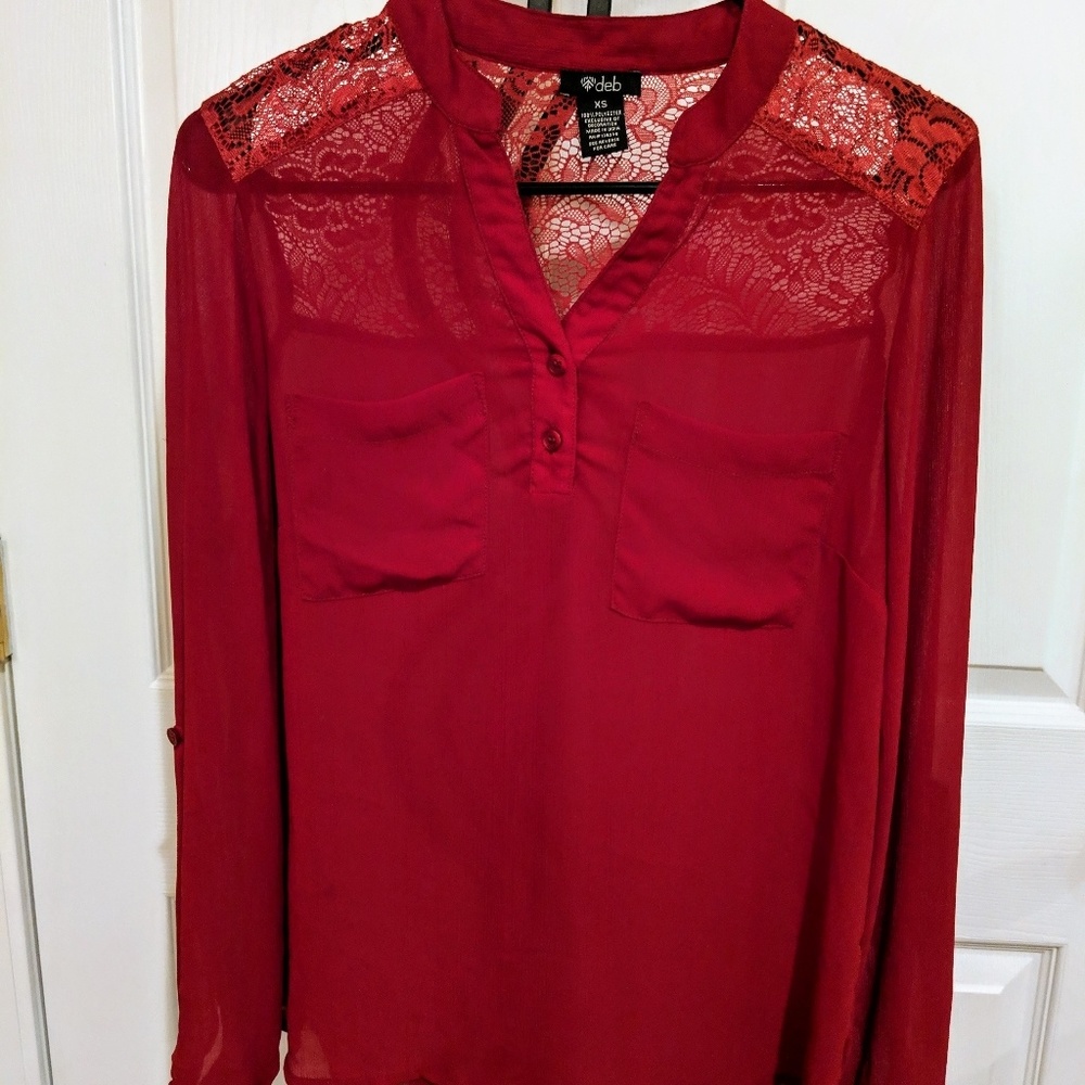 Dark red blouse